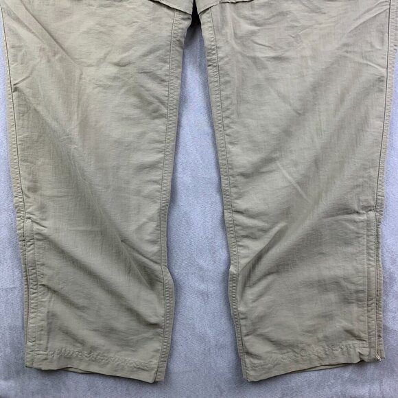 North Face Men Convertible Pants Large Beige Cargo Shorts Belted 100% Nylon 32" - Picture 3 of 16